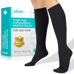 Zippered Knee High Compression Stockings 20-30mmHg